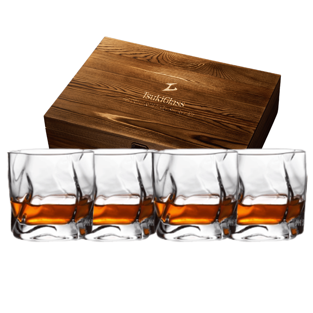 Tsuki Smoker Kit w/ Torch - For Whisky & Cocktails - Just Smoker Kit, or w/ 2 or 4 Hoshi Glasses