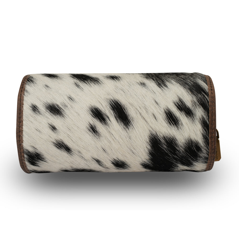 Canyon Travel Jewellery Case - Black & White Cowhide - Unique in Style and Utility