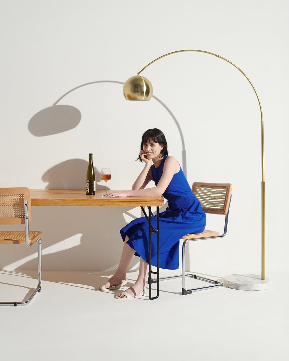 Perfect Arc Floor Lamp - Gracefully over 6' tall, in Chrome or Brass - LED Light