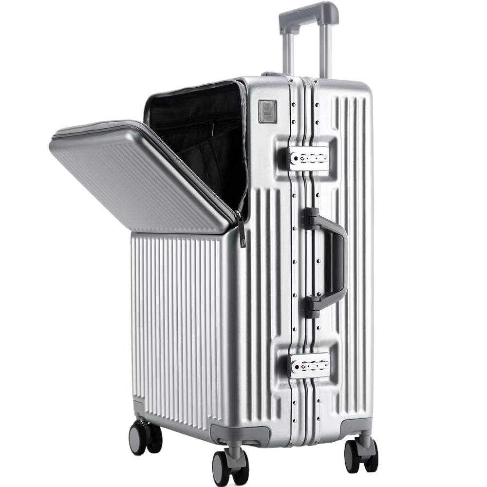 Hi-Tech, Retro Look Luggage  - 6 Colors - Aluminum-Framed Carry-On, Battery Hookup, Cup Holder and Spinner Wheels