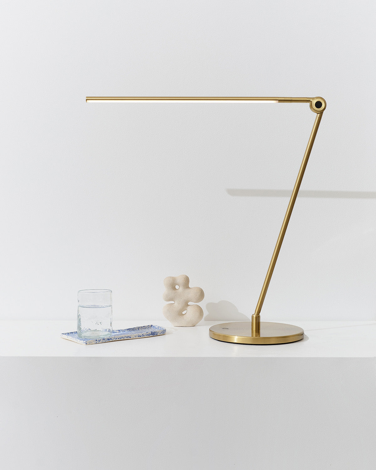 Clean Minimalist LED Lamp - Fully Adjustable - In Black, Brass, and Green