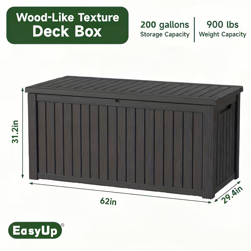 Heavy-Duty Outdoor Deck Boxes – Waterproof Patio Storage Boxes with Hinged Lid, Lockable & Easy Assembly (35 to 200 Gallon Sizes)
