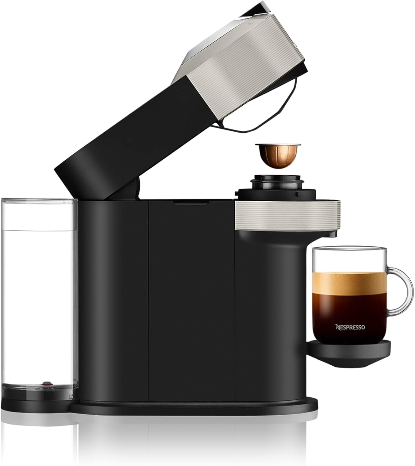 Vertuo Next Coffee and Espresso Maker by Breville, with Aeroccino Milk Frother, Light Grey