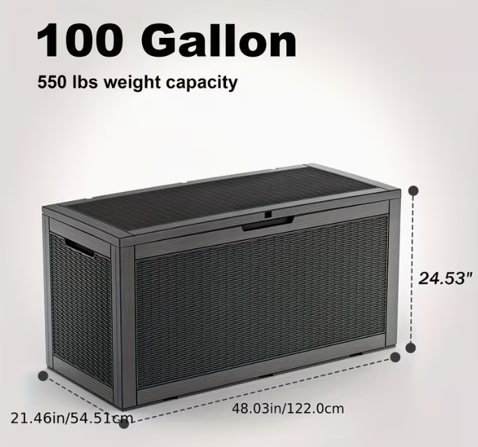 Heavy-Duty Outdoor Deck Boxes – Waterproof Patio Storage Boxes with Hinged Lid, Lockable & Easy Assembly (35 to 200 Gallon Sizes)