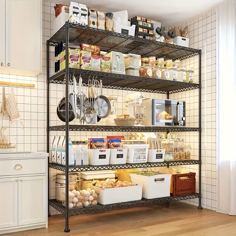 Adjustable Wire Shelving Racks - Multi Sizes -3/4/5/6/7/8 Tier Storage Shelves