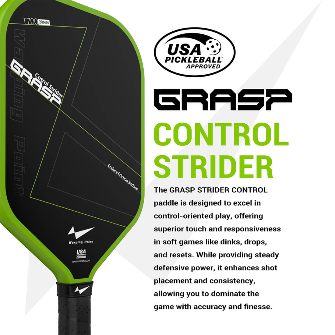 Grasp Intermediate Pickleball Paddle - Sophisticated honeycomb construction for better players.