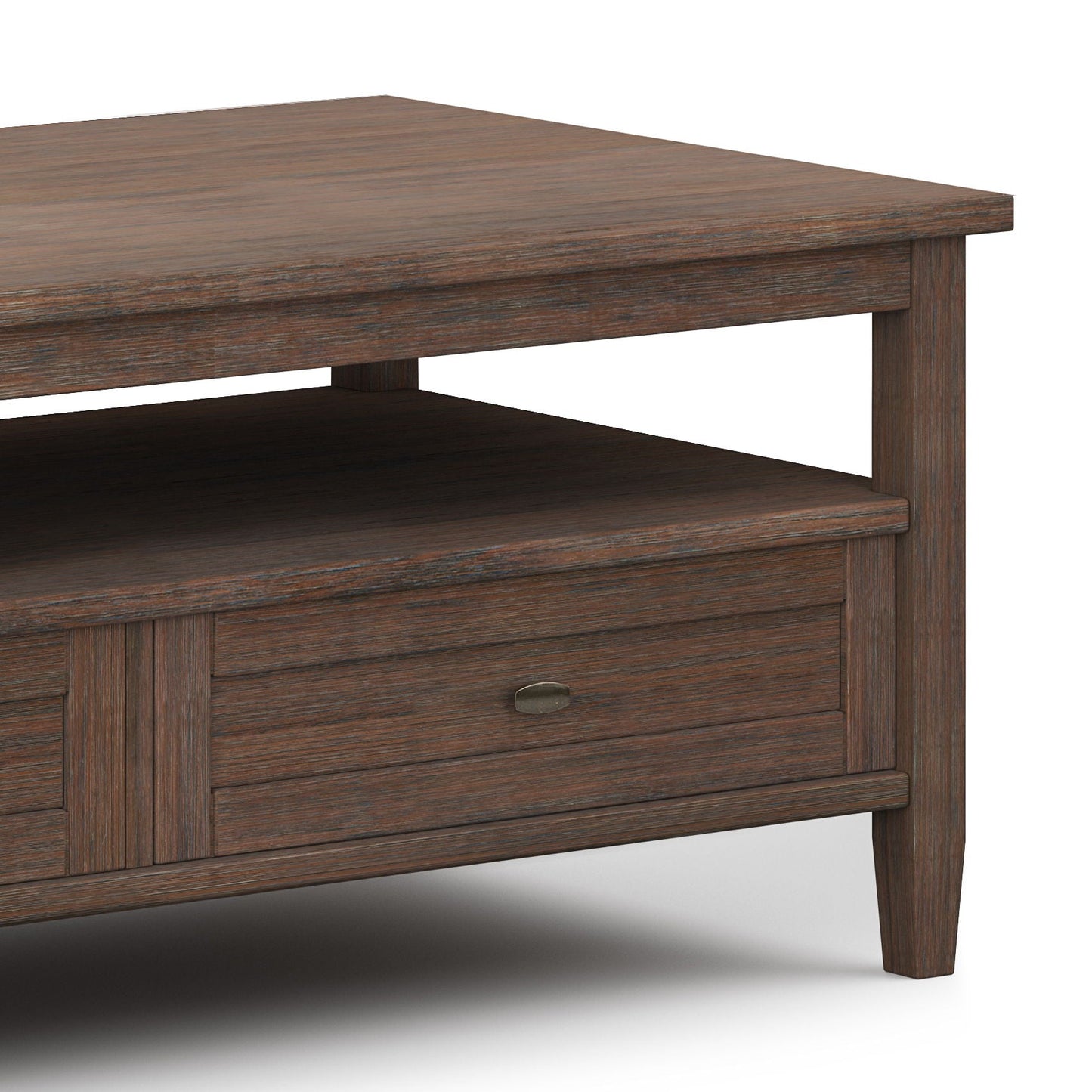Classic Shaker Coffee Table in 2 Shades of Brown - Solid Wood - Easy Assembly