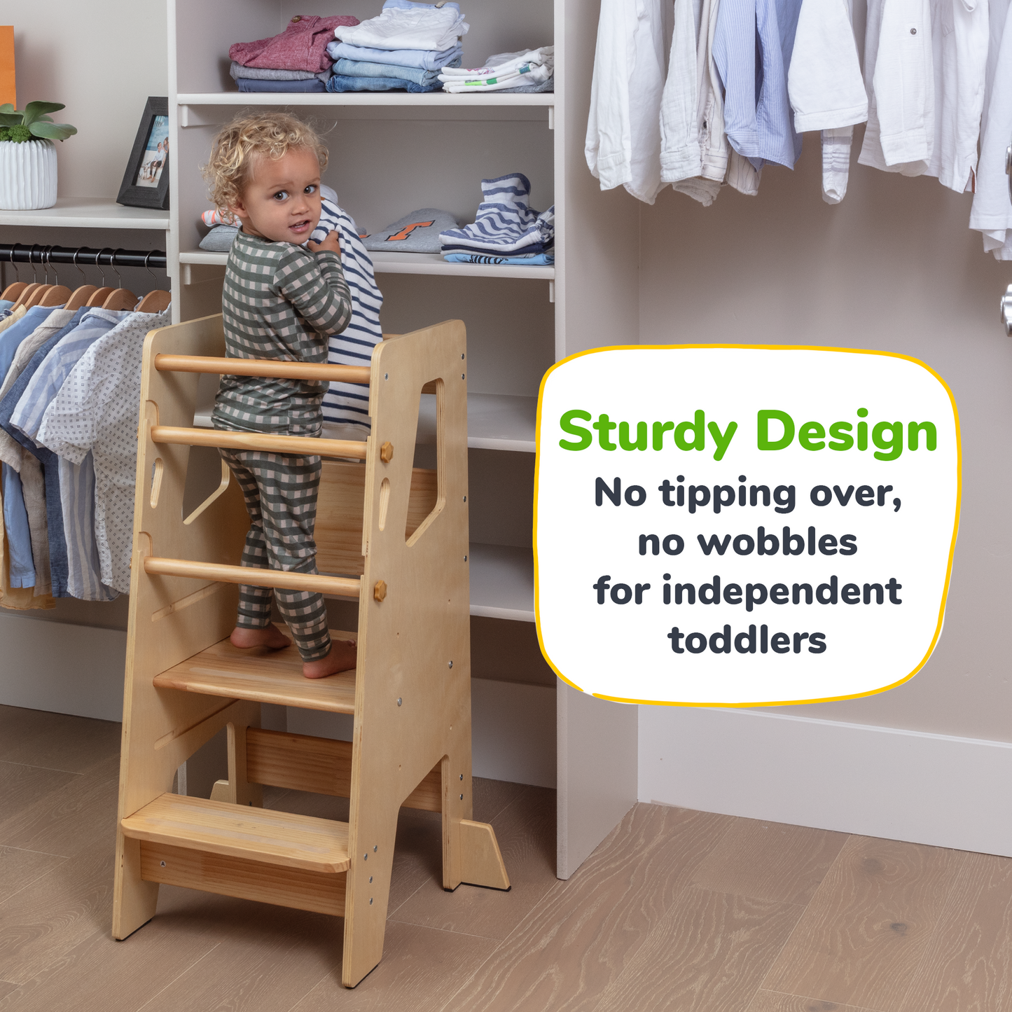 Help Your Little Ones Participate!  Adjustable Toddler Kitchen/Bathroom Tower with Safety Bars - 4 Colors