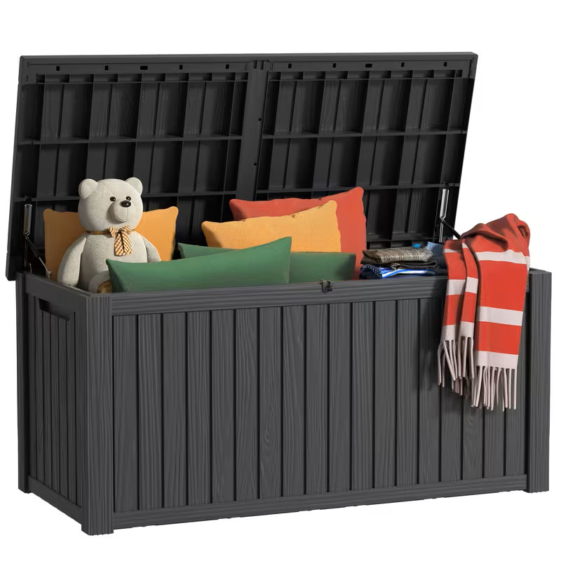 Heavy-Duty Outdoor Deck Boxes – Waterproof Patio Storage Boxes with Hinged Lid, Lockable & Easy Assembly (35 to 200 Gallon Sizes)