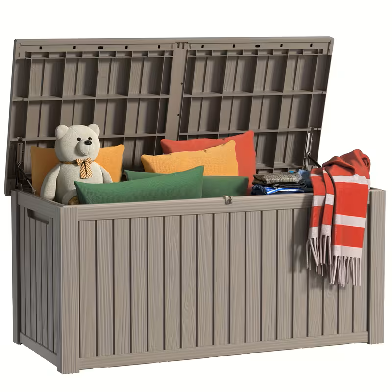 Heavy-Duty Outdoor Deck Boxes – Waterproof Patio Storage Boxes with Hinged Lid, Lockable & Easy Assembly (35 to 200 Gallon Sizes)