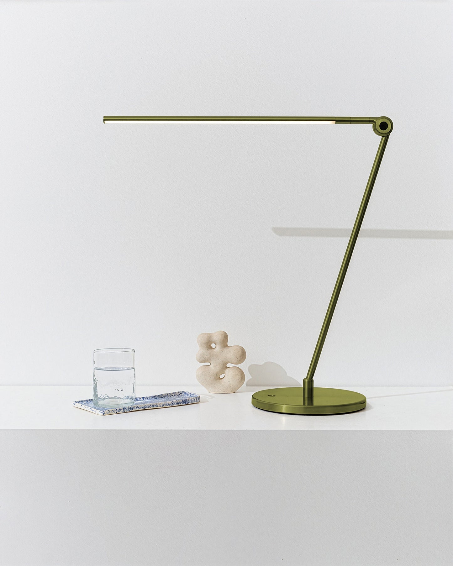 Clean Minimalist LED Lamp - Fully Adjustable - In Black, Brass, and Green