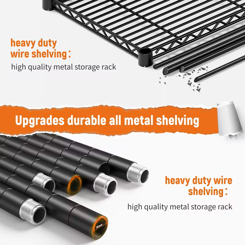 Adjustable Wire Shelving Racks - Multi Sizes -3/4/5/6/7/8 Tier Storage Shelves