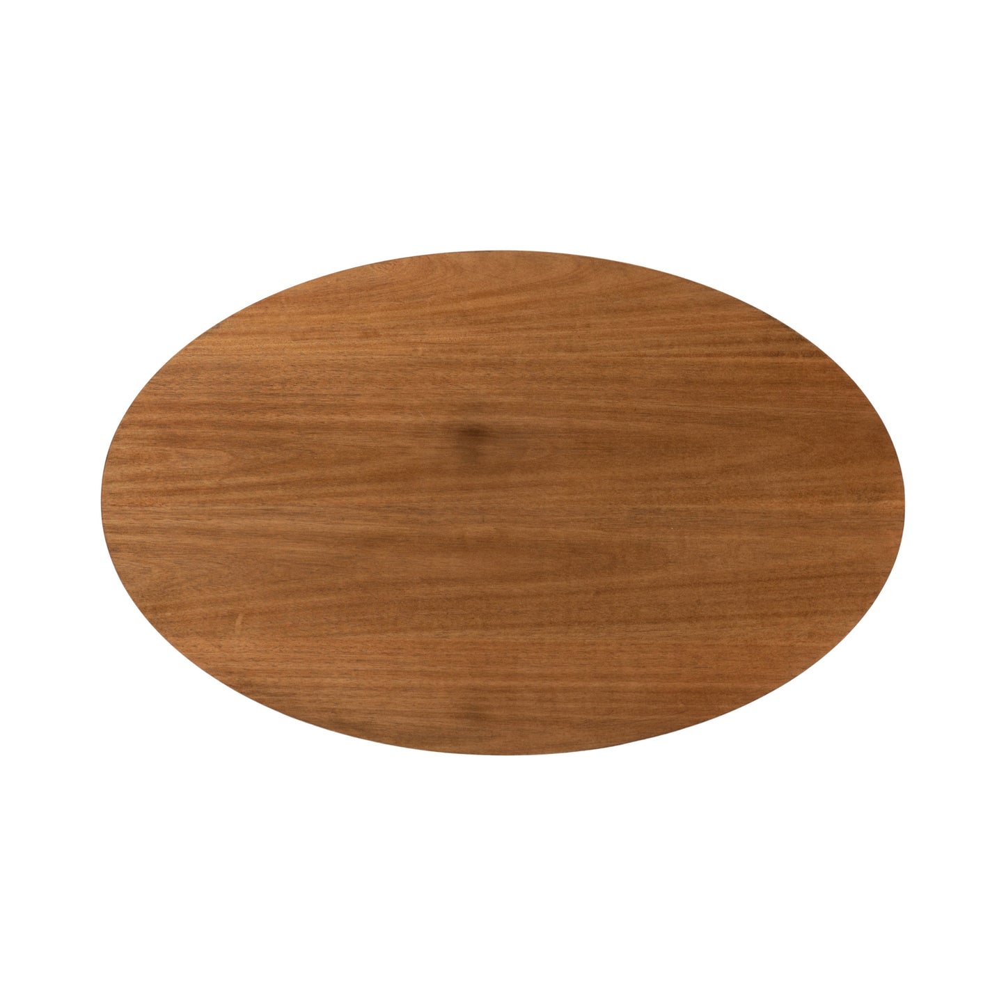 Sleek Oval Wood Coffee Table - 38" x 24" - Black and Natural - Easy Assembly