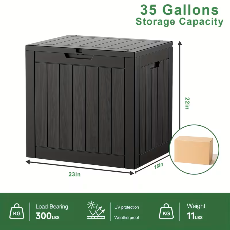 Heavy-Duty Outdoor Deck Boxes – Waterproof Patio Storage Boxes with Hinged Lid, Lockable & Easy Assembly (35 to 200 Gallon Sizes)