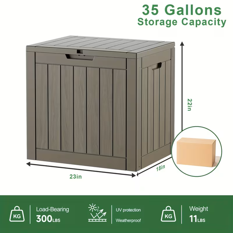 Heavy-Duty Outdoor Deck Boxes – Waterproof Patio Storage Boxes with Hinged Lid, Lockable & Easy Assembly (35 to 200 Gallon Sizes)