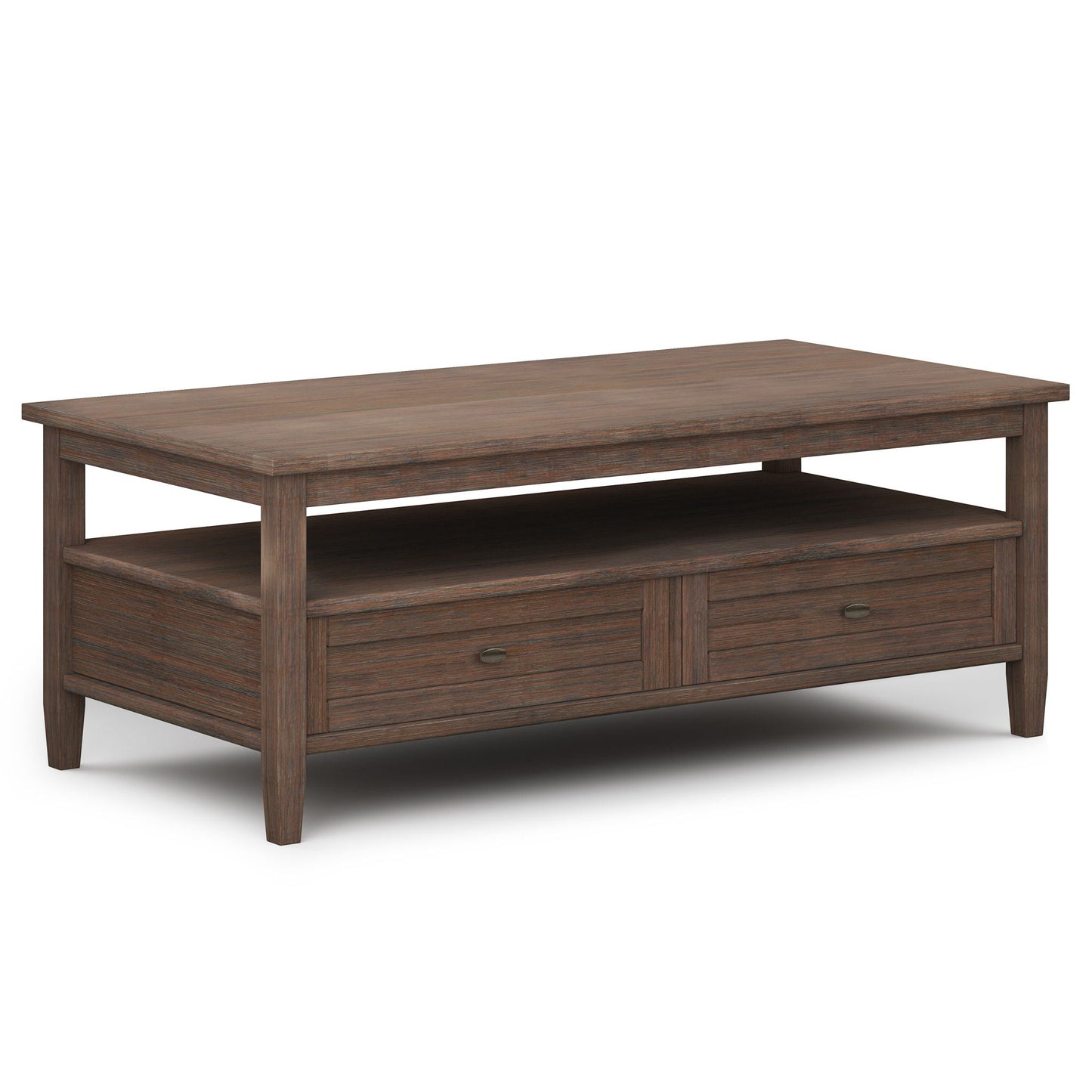Classic Shaker Coffee Table in 2 Shades of Brown - Solid Wood - Easy Assembly