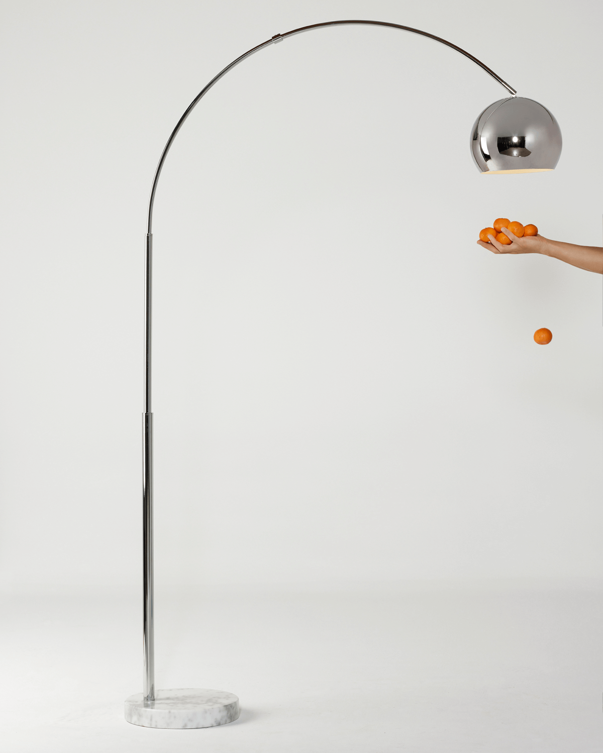 Perfect Arc Floor Lamp - Gracefully over 6' tall, in Chrome or Brass - LED Light