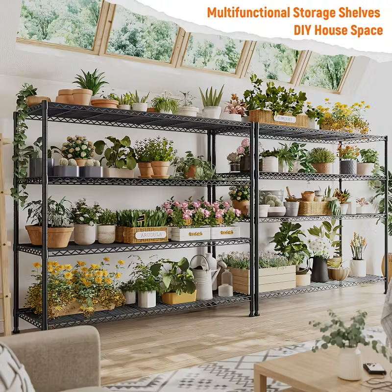 Adjustable Wire Shelving Racks - Multi Sizes -3/4/5/6/7/8 Tier Storage Shelves
