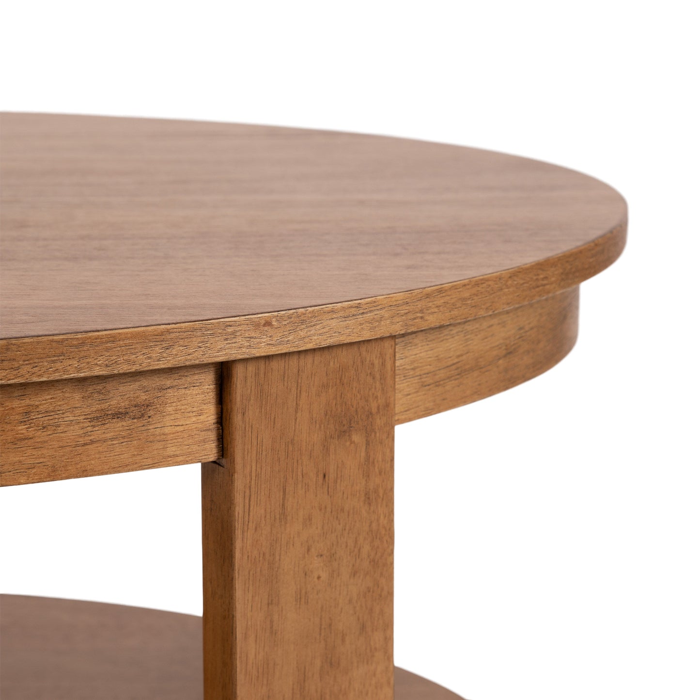 Sleek Oval Wood Coffee Table - 38" x 24" - Black and Natural - Easy Assembly