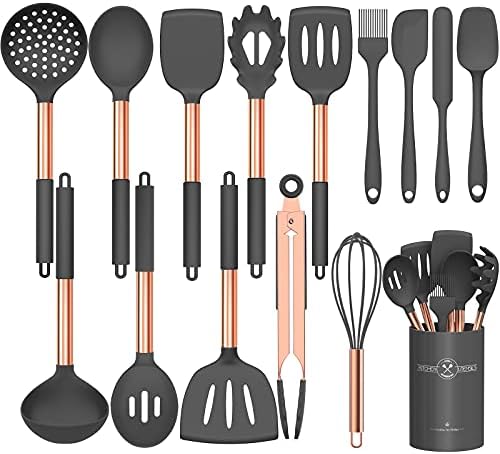 Non-Stick Stainless Steel Kitchen Cooking Utensil Set - 15 pcs - 8 Unique Color Sets