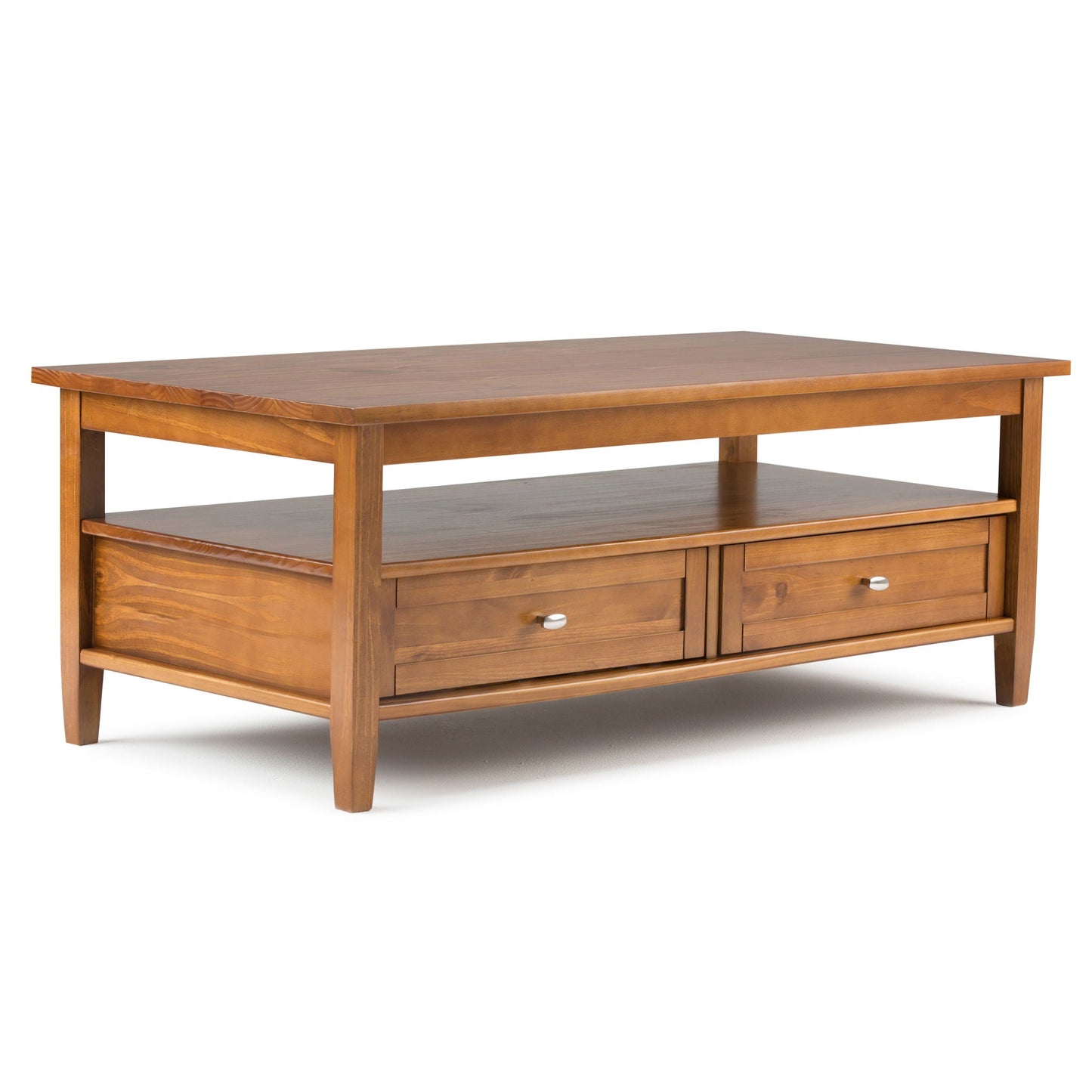 Classic Shaker Coffee Table in 2 Shades of Brown - Solid Wood - Easy Assembly