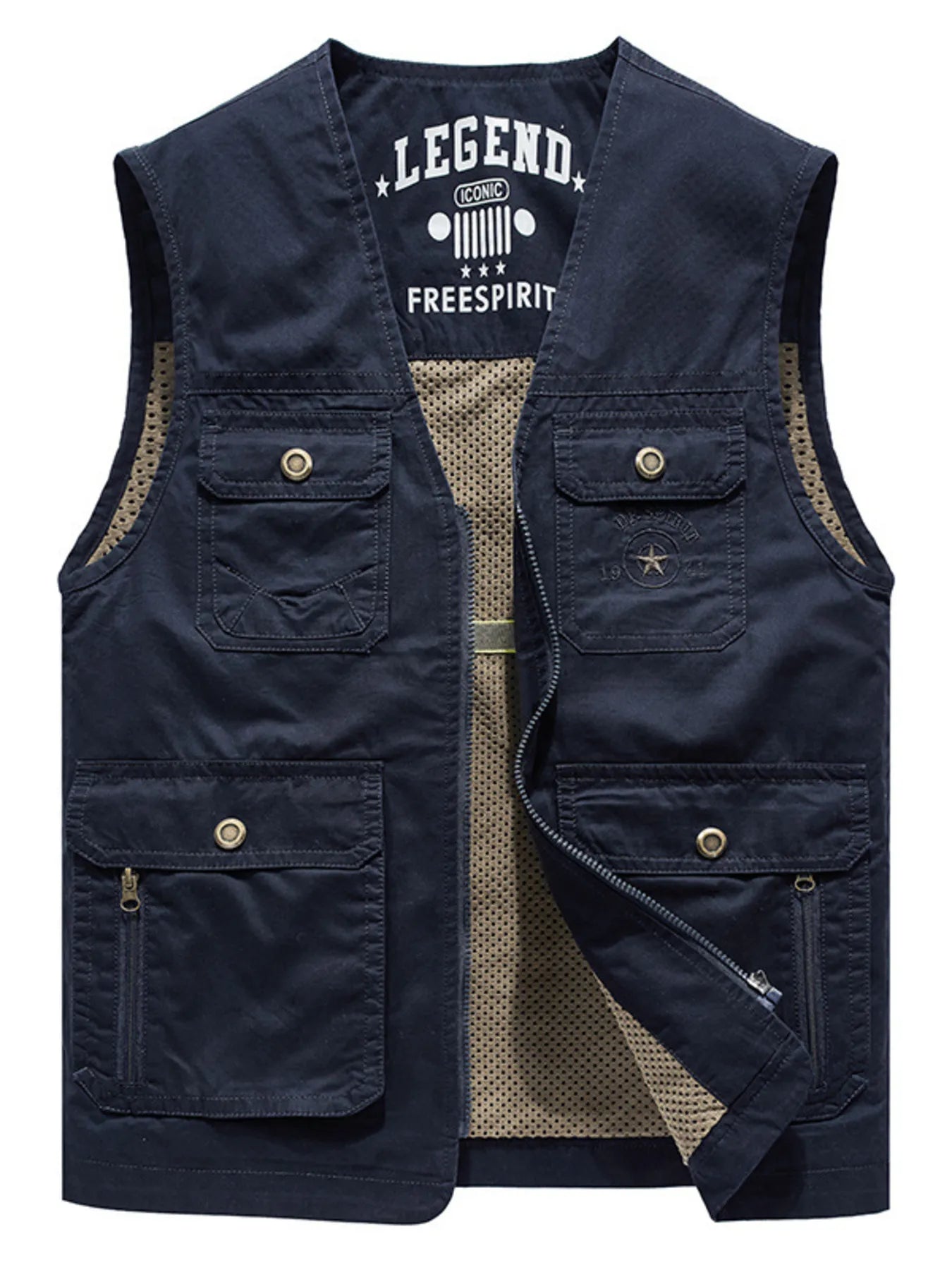 Men's Plus Size Casual Multi-Pocket Outdoor Vest