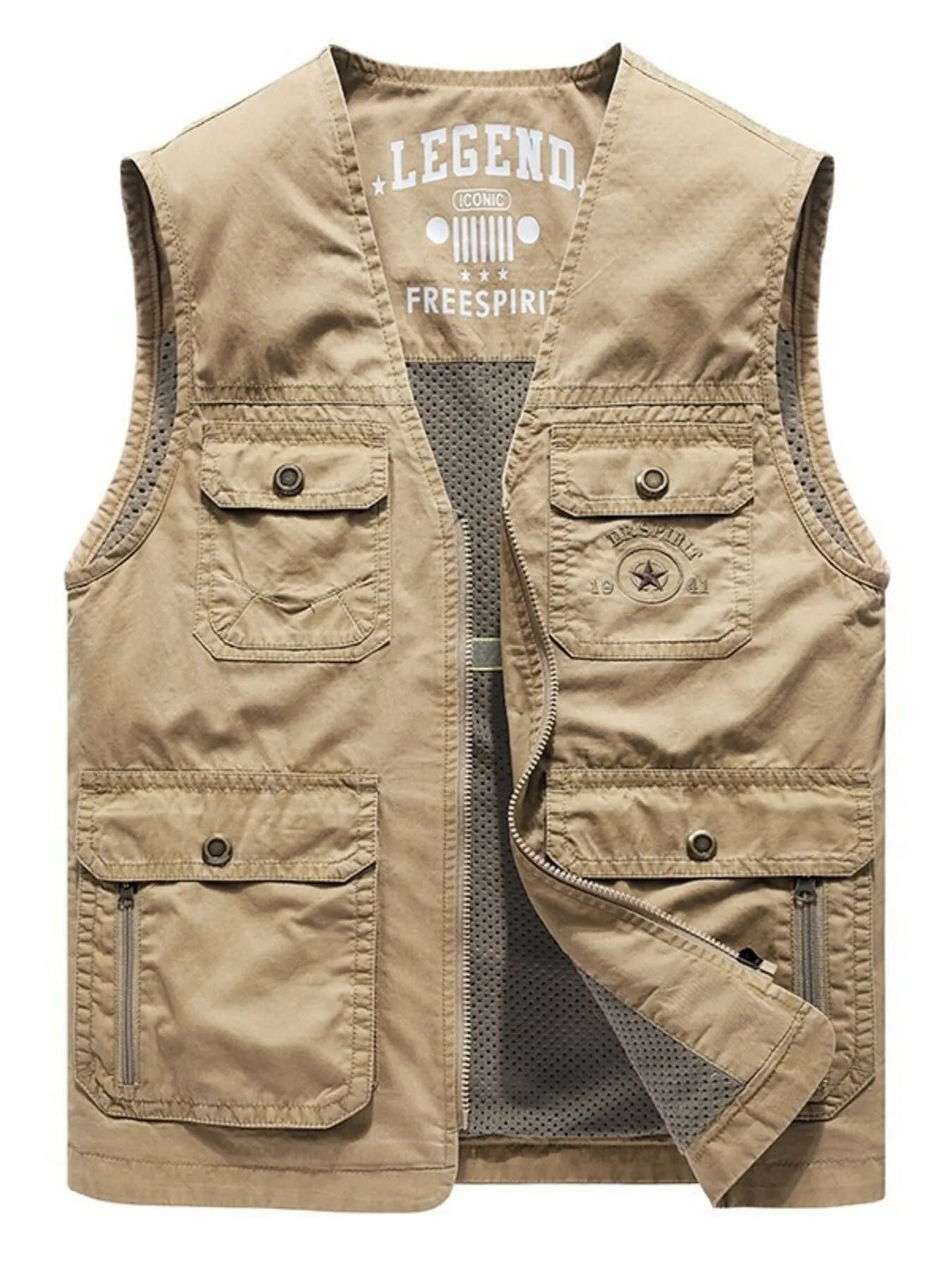 Men's Plus Size Casual Multi-Pocket Outdoor Vest
