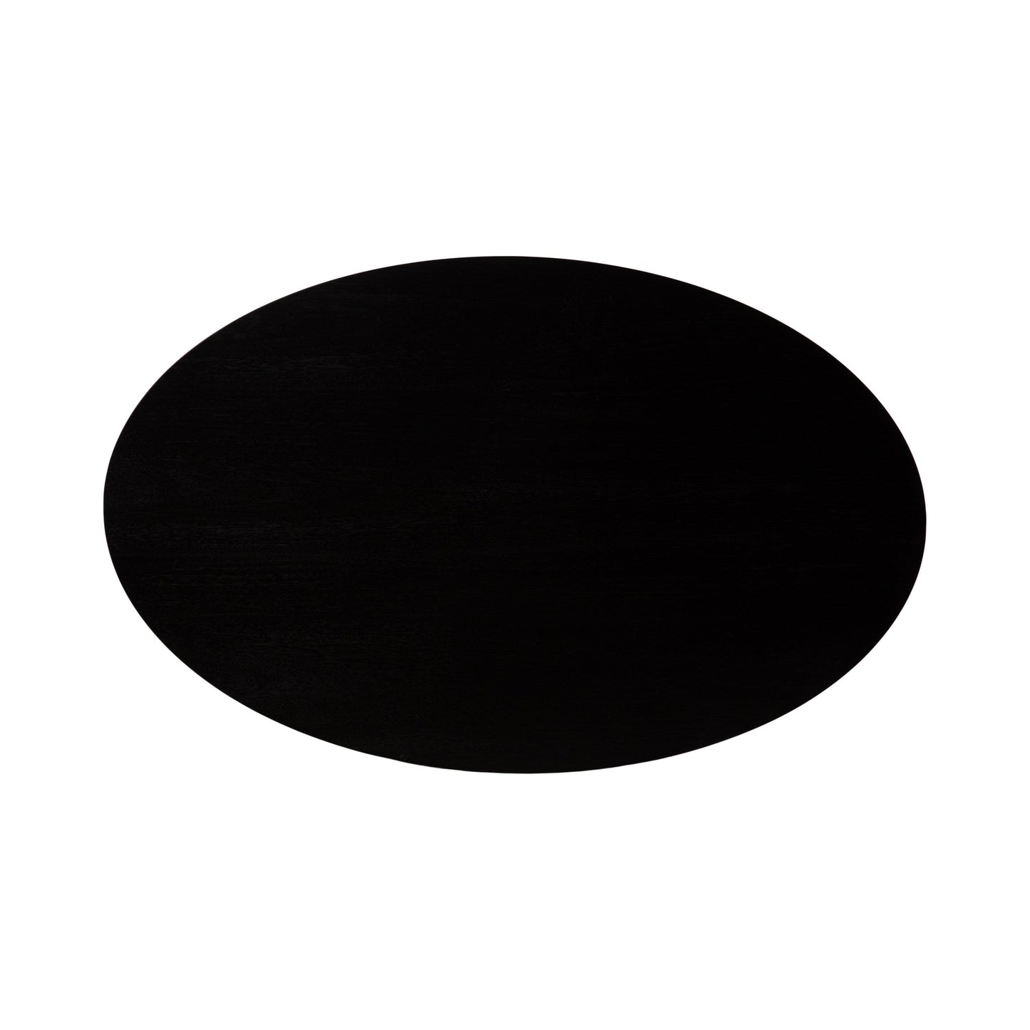 Sleek Oval Wood Coffee Table - 38" x 24" - Black and Natural - Easy Assembly