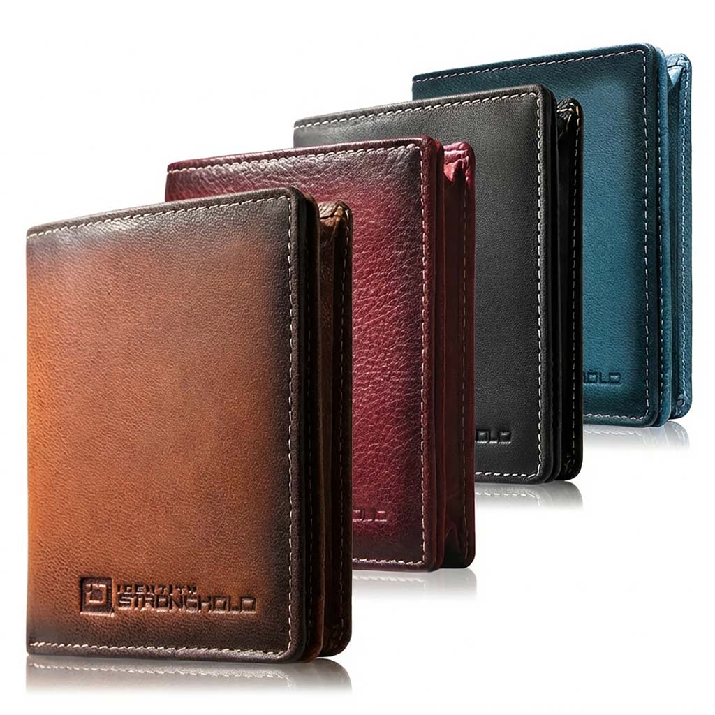 Maximum Storage in a Minimalist Wallet - RFID Secure - Five Leather Colors - Magnetic Closure