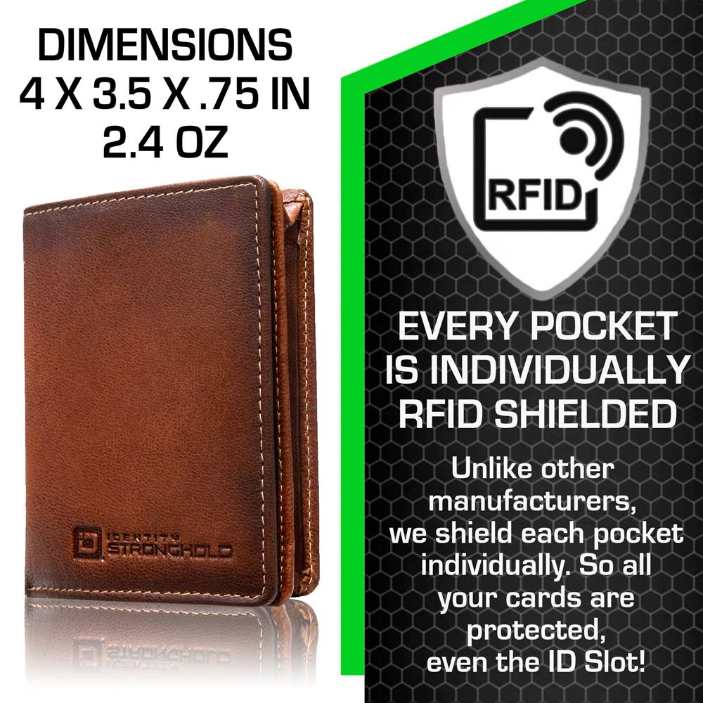 Maximum Storage in a Minimalist Wallet - RFID Secure - Five Leather Colors - Magnetic Closure