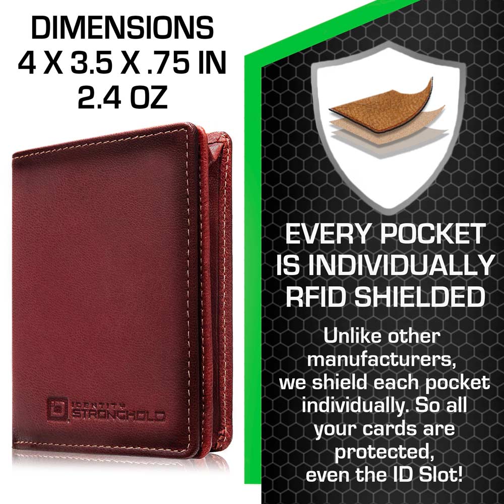 Maximum Storage in a Minimalist Wallet - RFID Secure - Five Leather Colors - Magnetic Closure