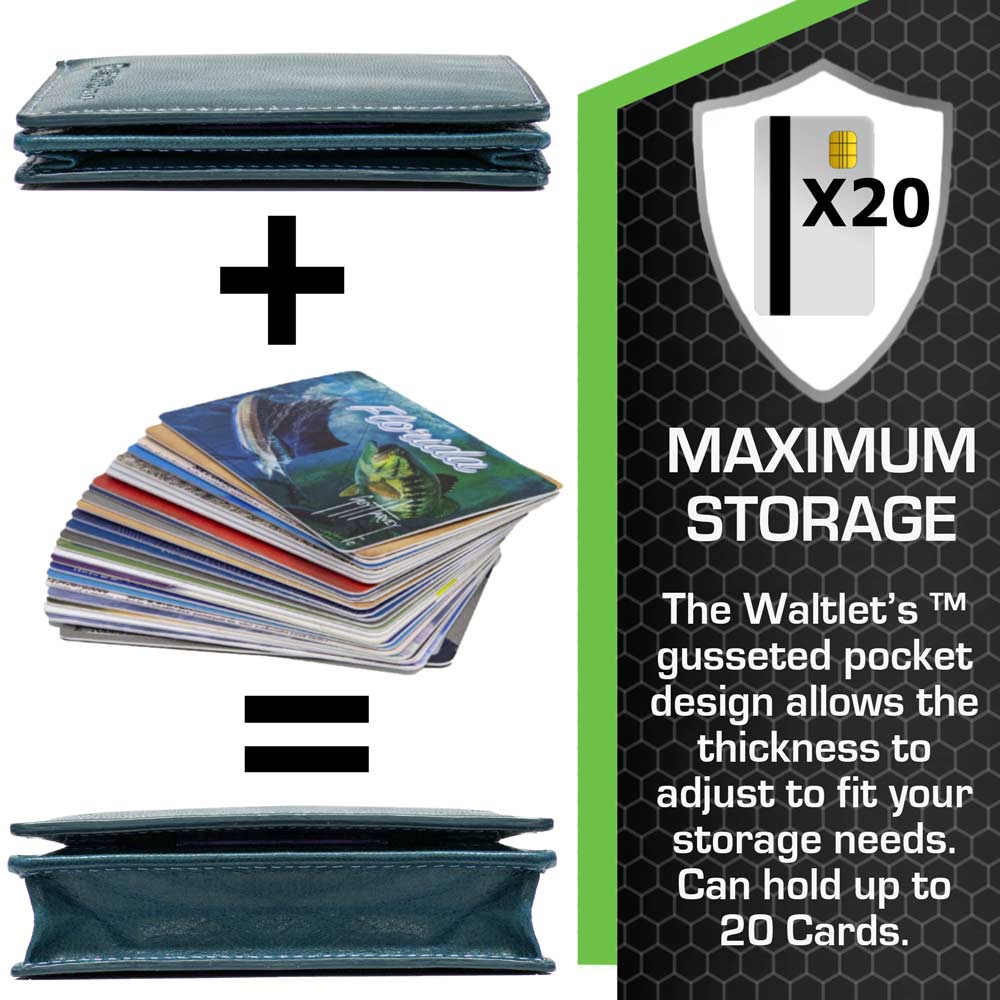 Maximum Storage in a Minimalist Wallet - RFID Secure - Five Leather Colors - Magnetic Closure