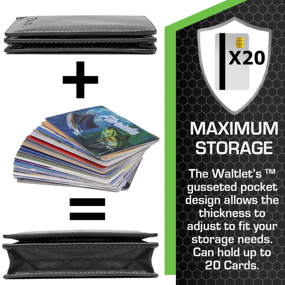 Maximum Storage in a Minimalist Wallet - RFID Secure - Five Leather Colors - Magnetic Closure