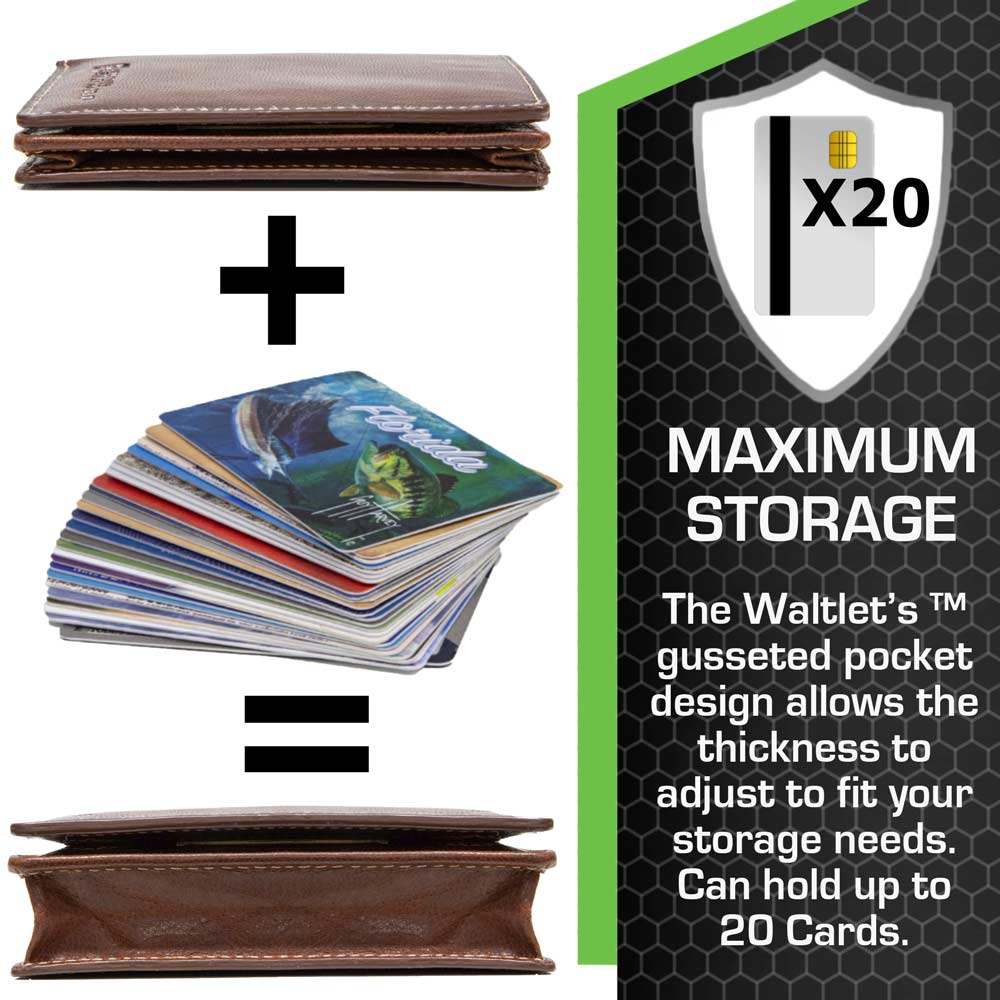 Maximum Storage in a Minimalist Wallet - RFID Secure - Five Leather Colors - Magnetic Closure