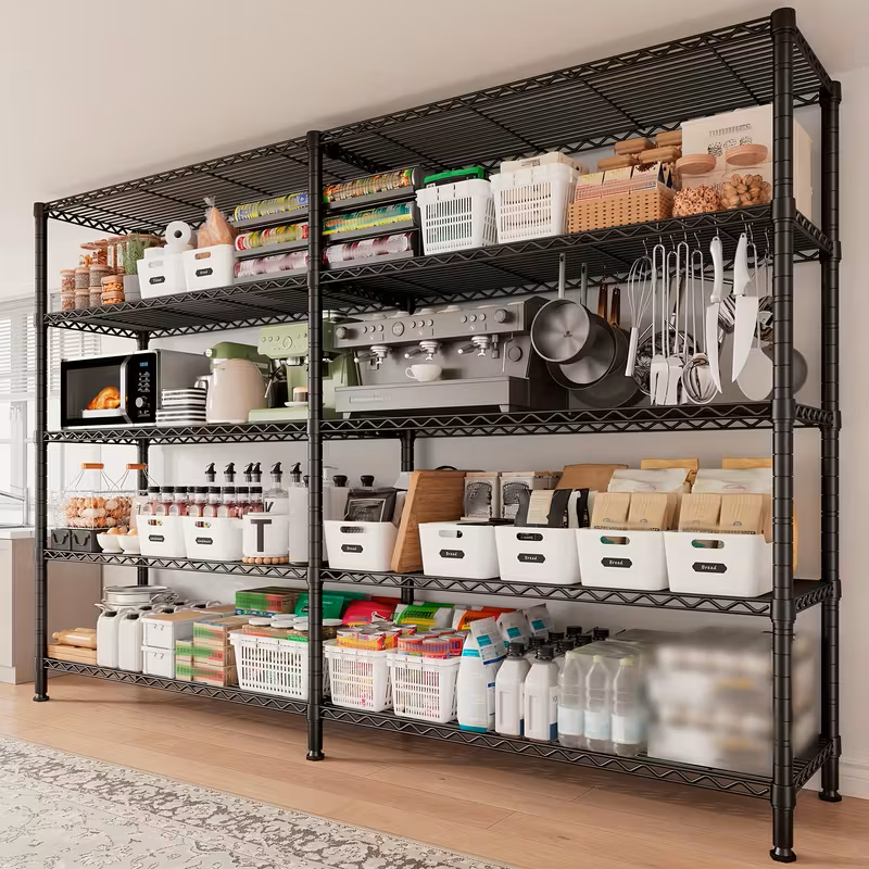 Adjustable Wire Shelving Racks - Multi Sizes -3/4/5/6/7/8 Tier Storage Shelves