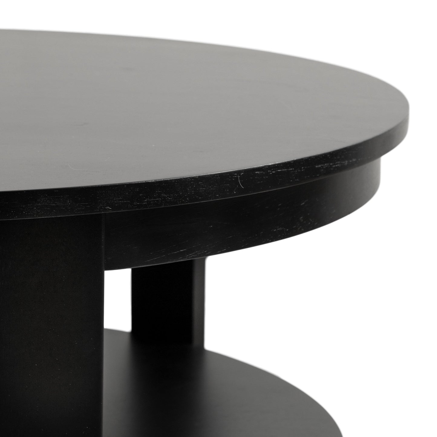 Sleek Oval Wood Coffee Table - 38" x 24" - Black and Natural - Easy Assembly