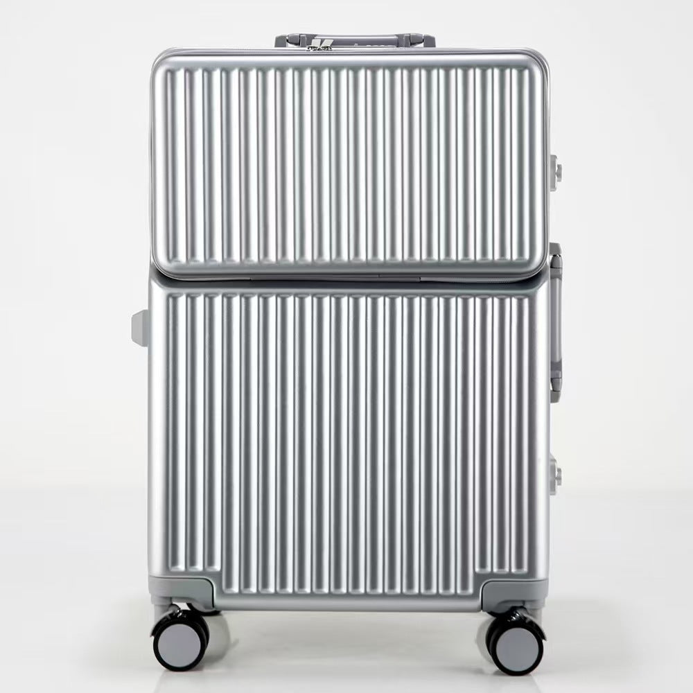 Hi-Tech, Retro Look Luggage  - 6 Colors - Aluminum-Framed Carry-On, Battery Hookup, Cup Holder and Spinner Wheels