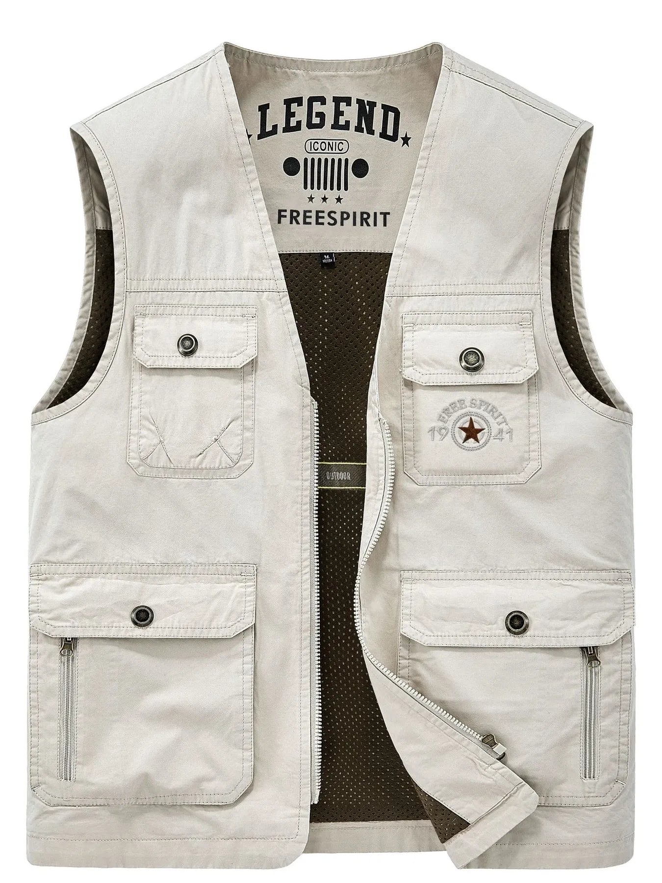 Men's Plus Size Casual Multi-Pocket Outdoor Vest
