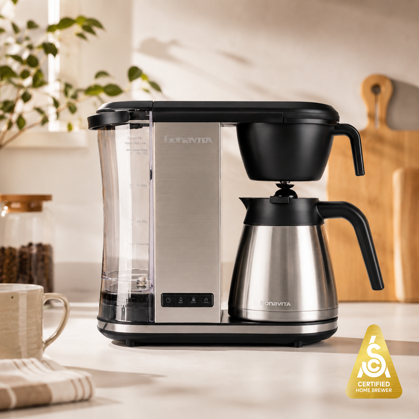 Your Best Drip Coffee - Enthusiast 8-Cup Drip Coffee Brewer with 1.3L Thermal or Glass Carafe