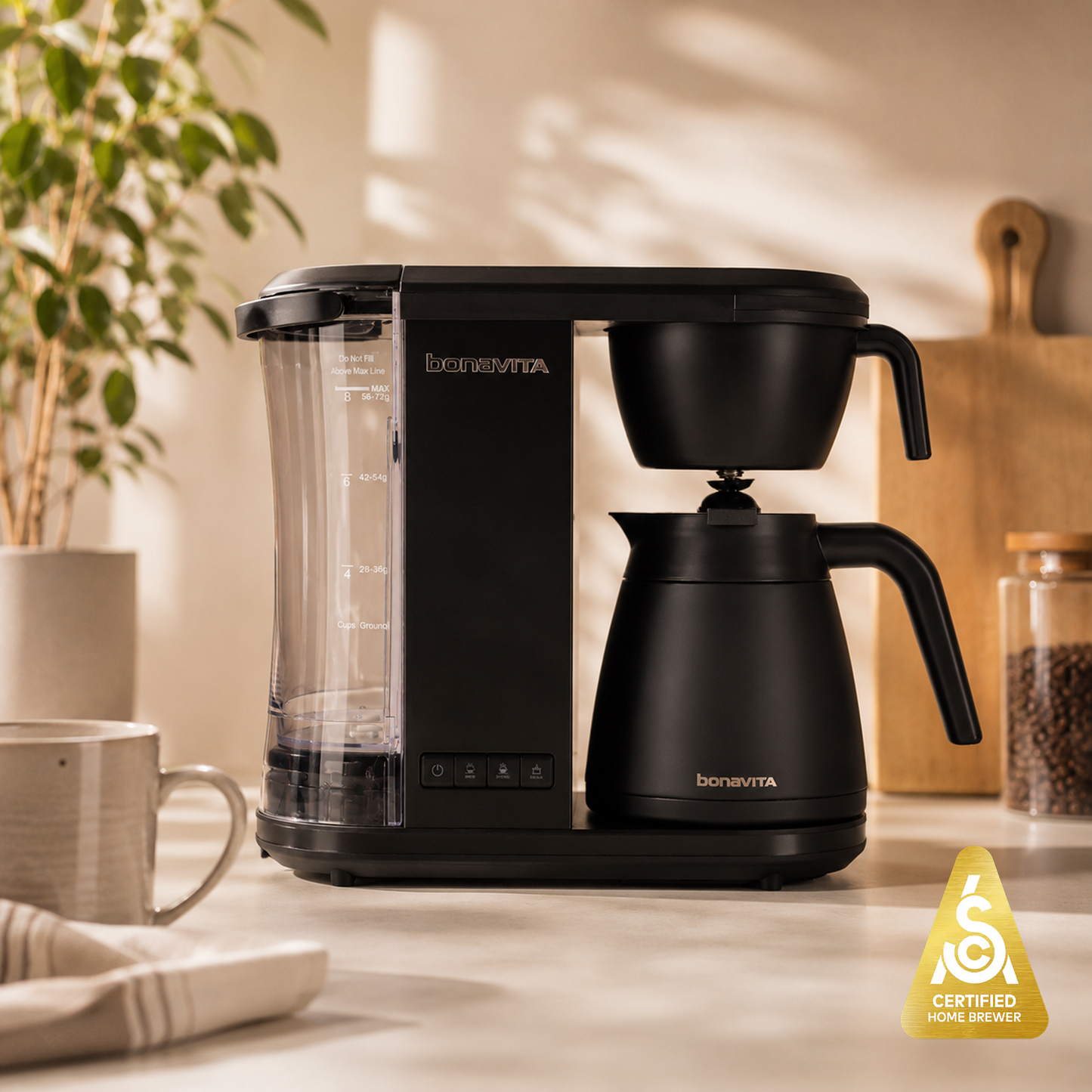 Your Best Drip Coffee - Enthusiast 8-Cup Drip Coffee Brewer with 1.3L Thermal or Glass Carafe