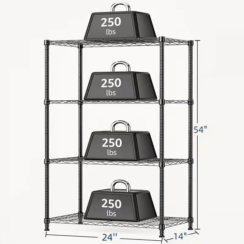 Adjustable Wire Shelving Racks - Multi Sizes -3/4/5/6/7/8 Tier Storage Shelves