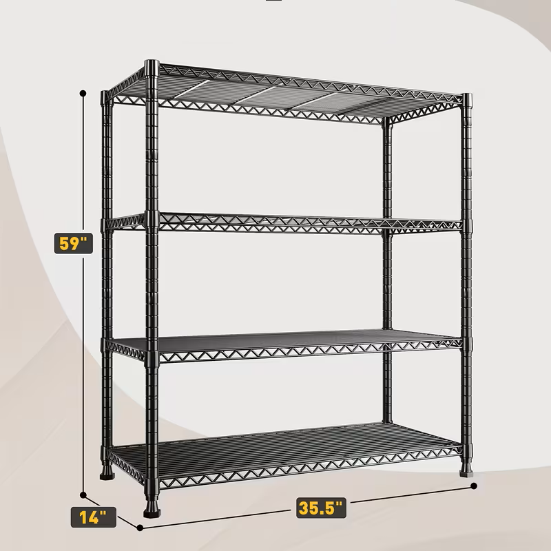 Adjustable Wire Shelving Racks - Multi Sizes -3/4/5/6/7/8 Tier Storage Shelves