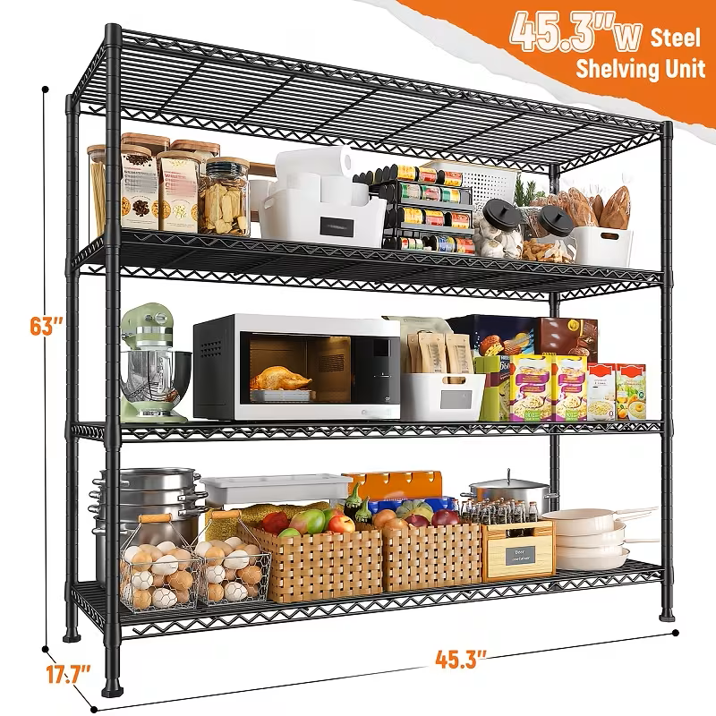 Adjustable Wire Shelving Racks - Multi Sizes -3/4/5/6/7/8 Tier Storage Shelves