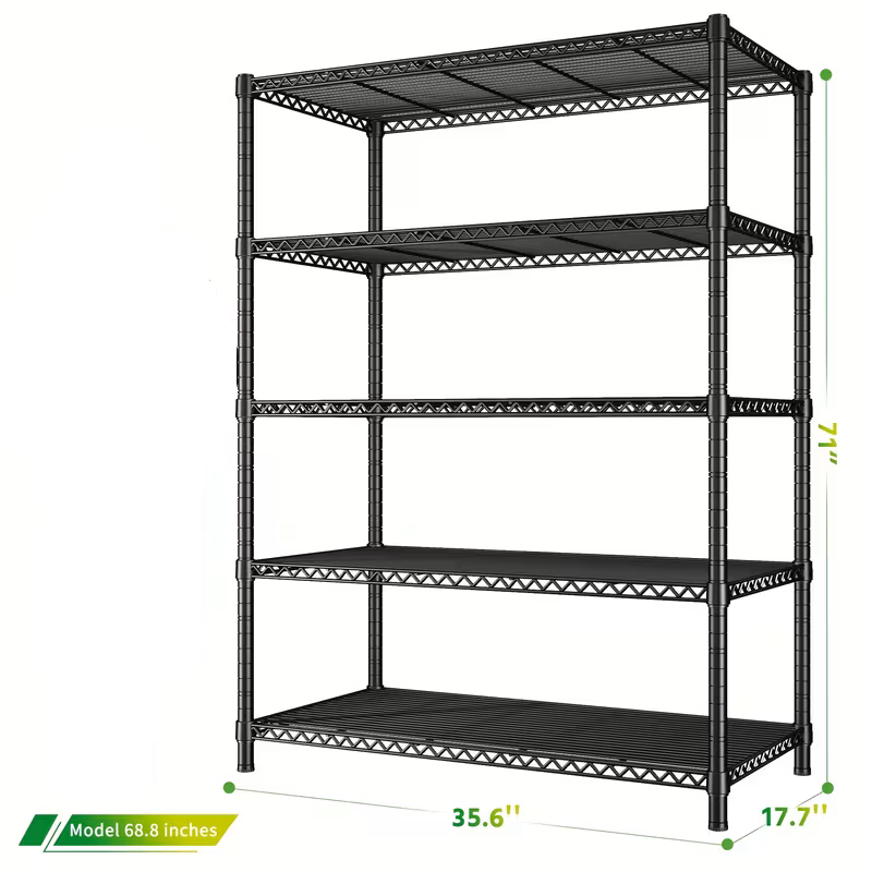 Adjustable Wire Shelving Racks - Multi Sizes -3/4/5/6/7/8 Tier Storage Shelves
