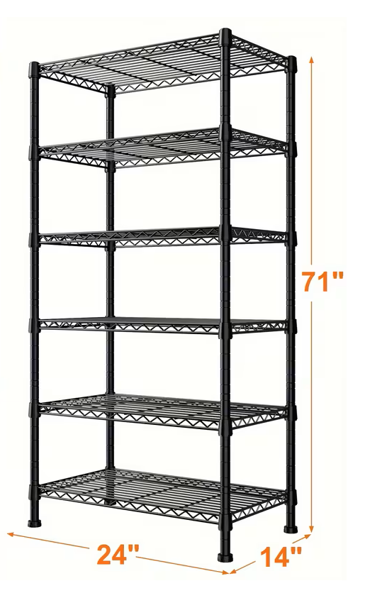 Adjustable Wire Shelving Racks - Multi Sizes -3/4/5/6/7/8 Tier Storage Shelves