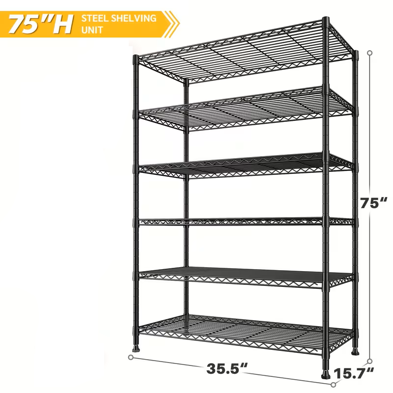 Adjustable Wire Shelving Racks - Multi Sizes -3/4/5/6/7/8 Tier Storage Shelves