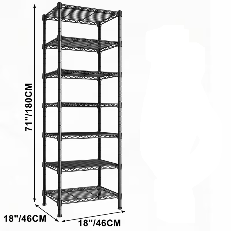 Adjustable Wire Shelving Racks - Multi Sizes -3/4/5/6/7/8 Tier Storage Shelves