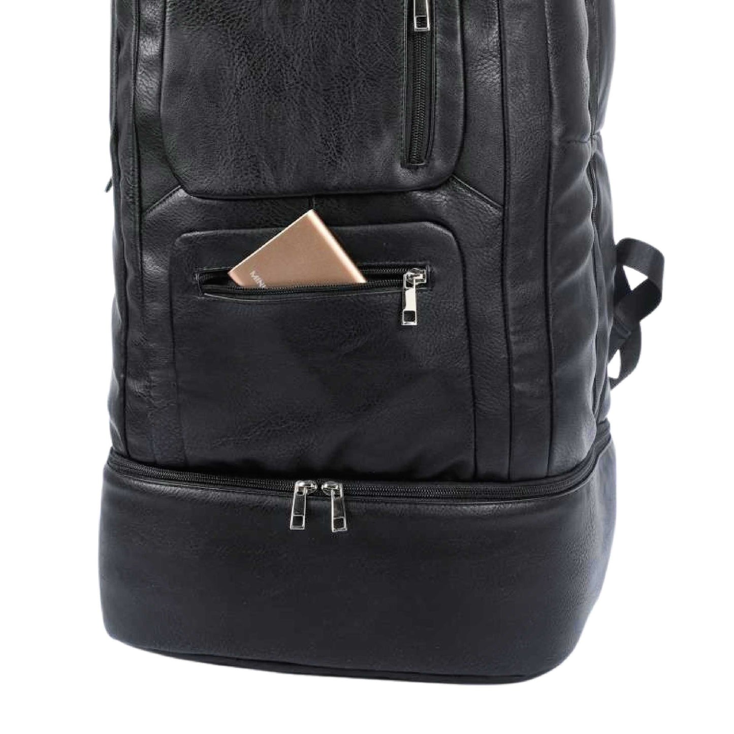 Black Leather Carry On Backpack - Patented Multi-Function Design - 3 Styles - as seen in GQ and Forbes