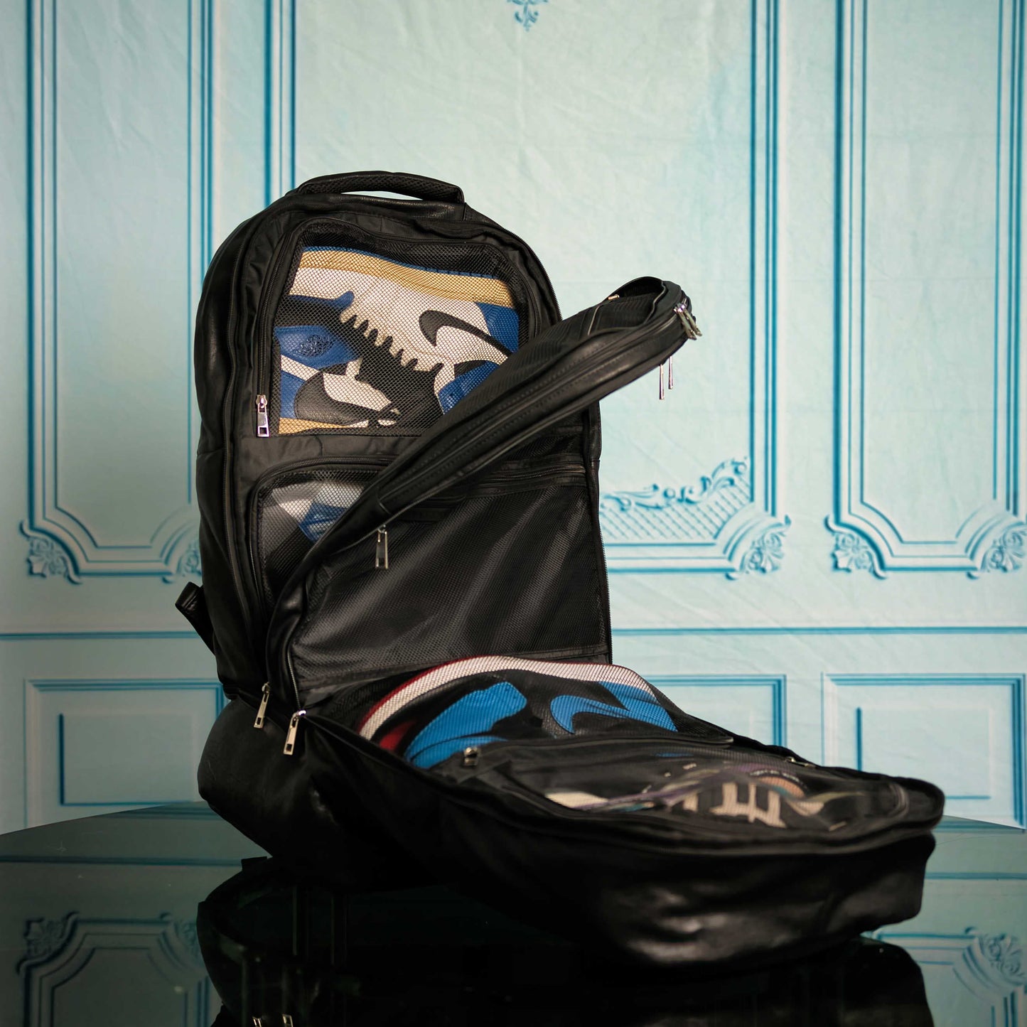 Black Leather Carry On Backpack - Patented Multi-Function Design - 3 Styles - as seen in GQ and Forbes