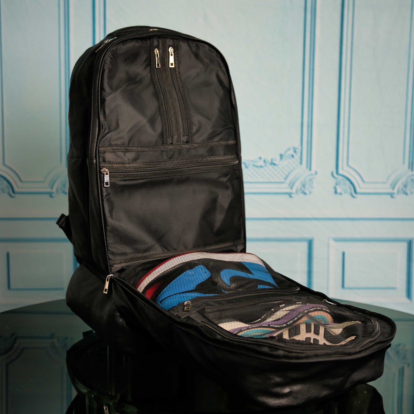 Black Leather Carry On Backpack - Patented Multi-Function Design - 3 Styles - as seen in GQ and Forbes
